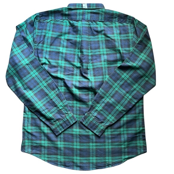 Polo Ralph Lauren Plaid Flannel Button Shirt Mens Slim Fit Navy Green Size XXL - Picture 2 of 11